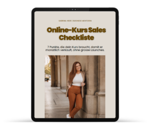 Online-Kurs Sales Checkliste. 7 Punkte für monatliche Sales.
